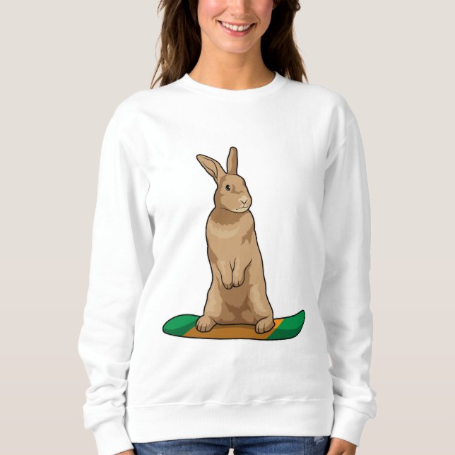 Rabbit as Snowboarder with Snowboard Sweatshirt (Front)