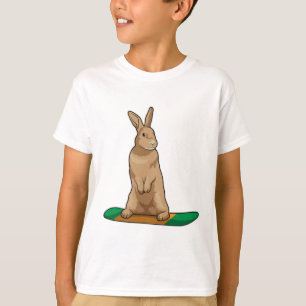 Rabbit as Snowboarder with Snowboard T-Shirt