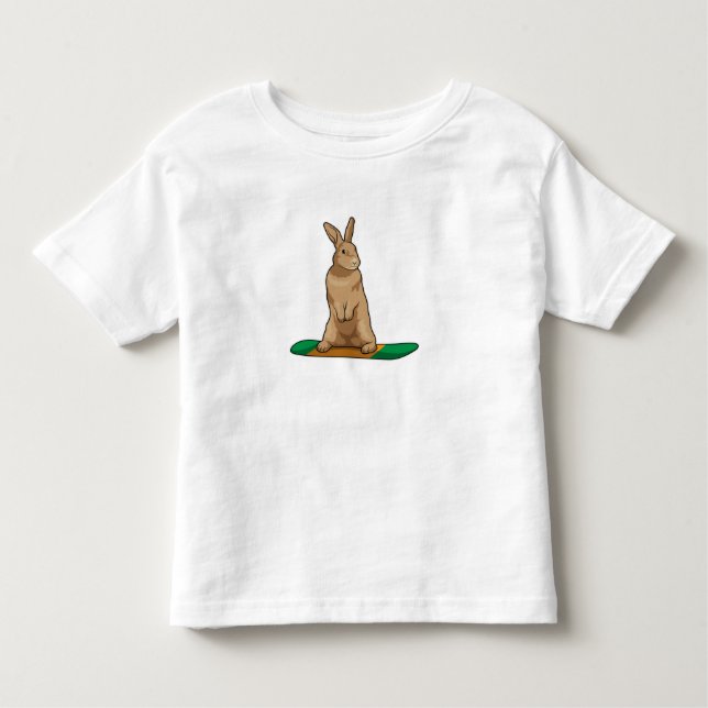 Rabbit as Snowboarder with Snowboard Toddler T-shirt (Front)