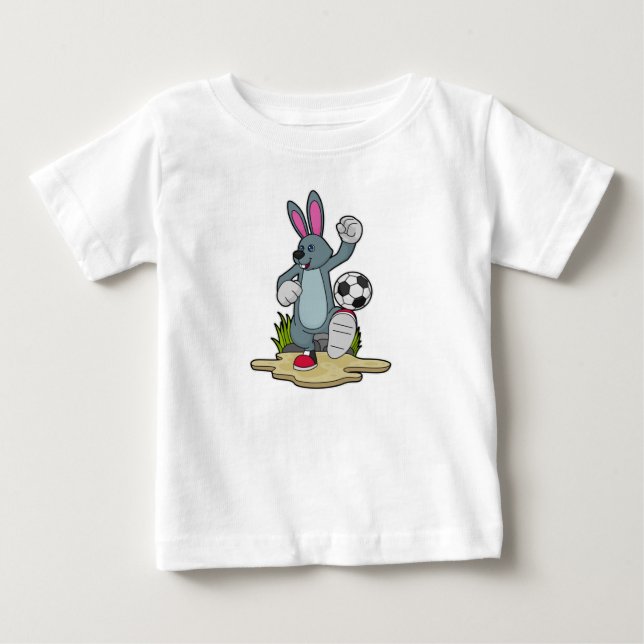 Rabbit as Soccer player with Soccer Baby T-Shirt (Front)