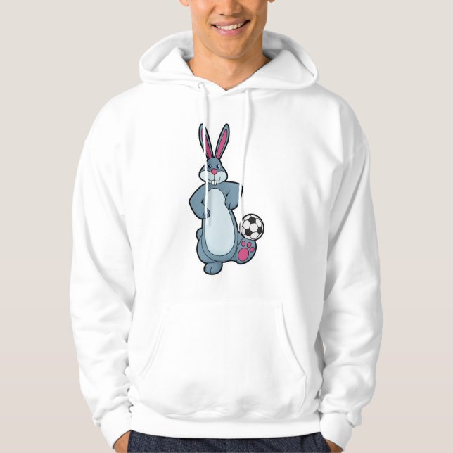 Rabbit as Soccer player with Soccer ball Hoodie (Front)