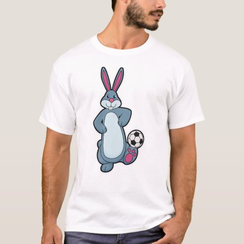 Rabbit as Soccer player with Soccer ball T_Shirt