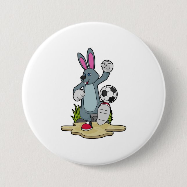 Rabbit as Soccer player with Soccer Button (Front)