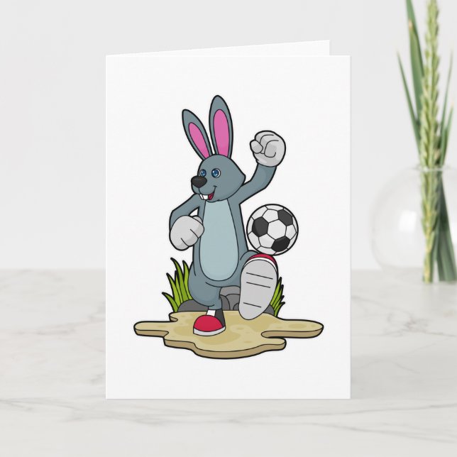 Rabbit as Soccer player with Soccer Card (Front)