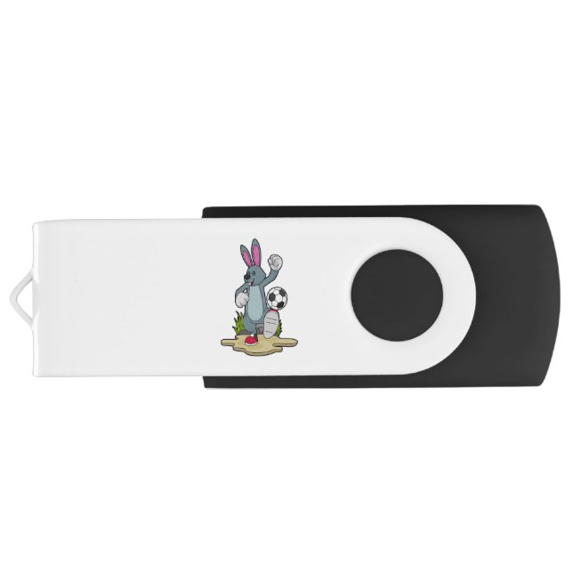 Rabbit as Soccer player with Soccer Flash Drive (Back)