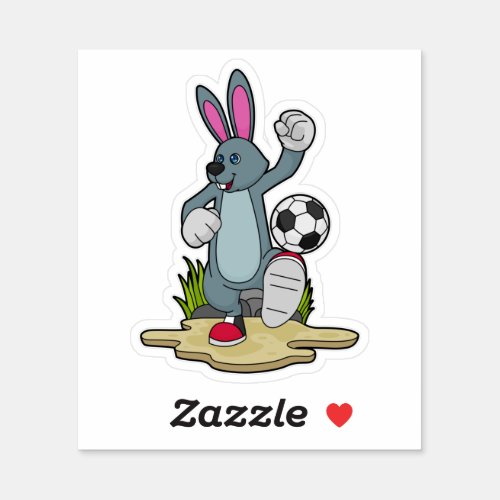 Rabbit as Soccer player with Soccer Sticker