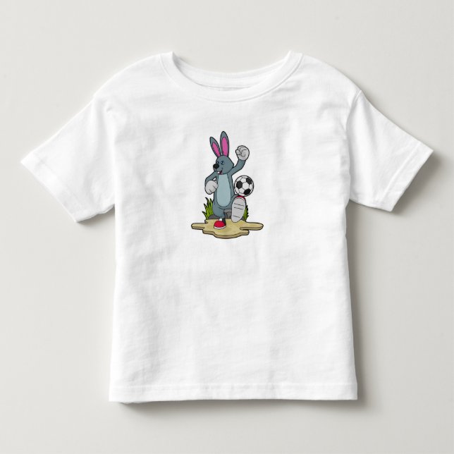 Rabbit as Soccer player with Soccer Toddler T-shirt (Front)