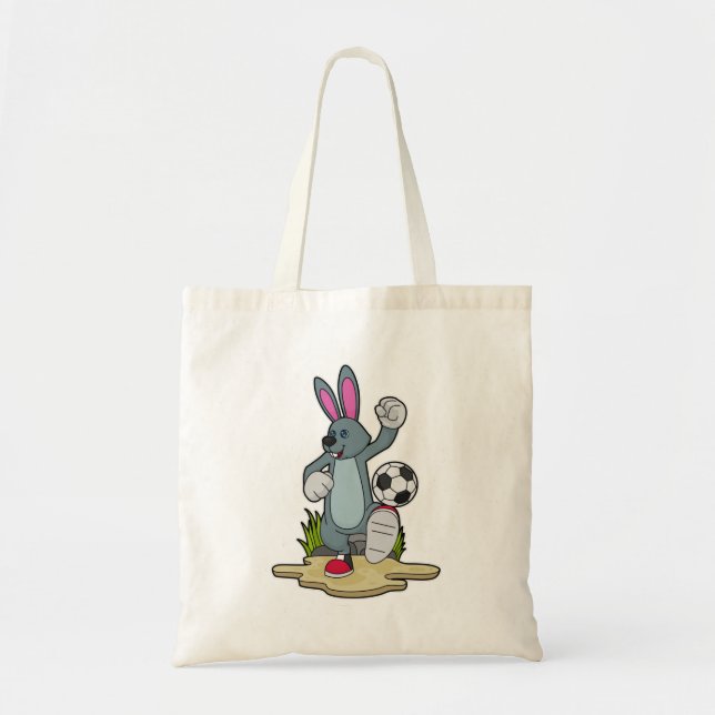 Rabbit as Soccer player with Soccer Tote Bag (Front)