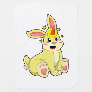 Rabbit as Unicorn Baby Blanket