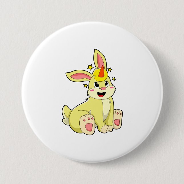 Rabbit as Unicorn Button (Front)