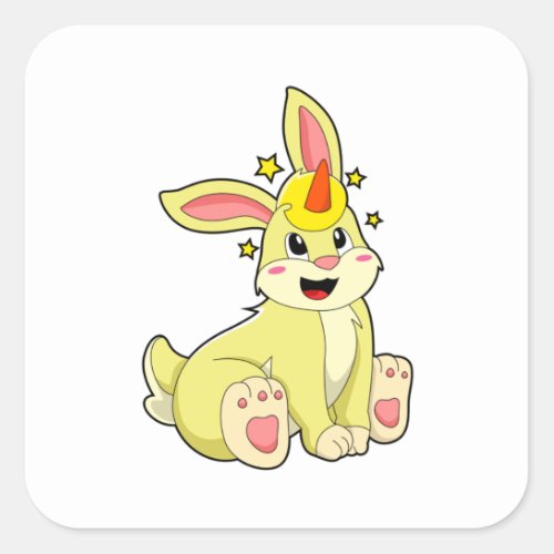 Rabbit as Unicorn Square Sticker