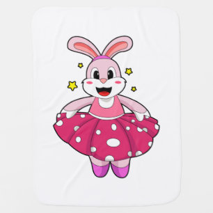 Rabbit at Ballet Dance Baby Blanket