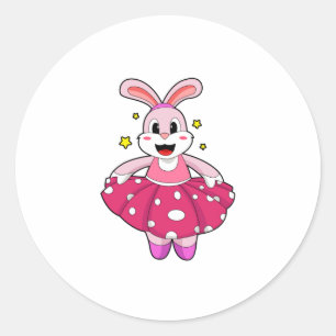 Rabbit at Ballet Dance Classic Round Sticker