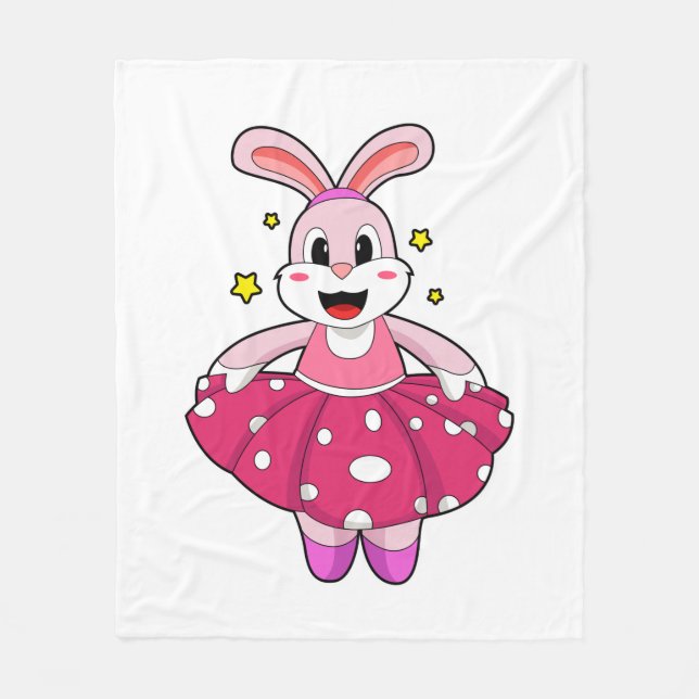 Rabbit at Ballet Dance Fleece Blanket (Front)