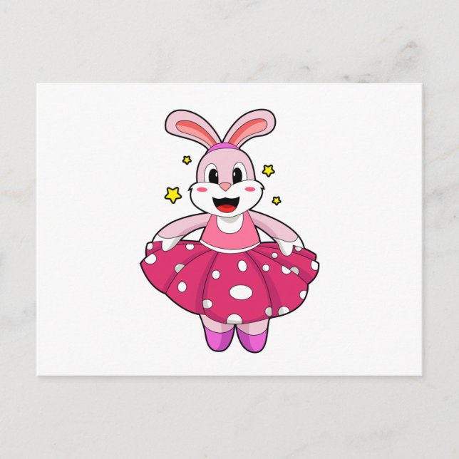 Rabbit at Ballet Dance Postcard (Front)