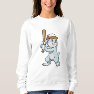 Rabbit at Baseball with Baseball bat Sweatshirt