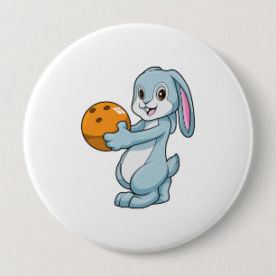Rabbit at Bowling with Bowling ball Button