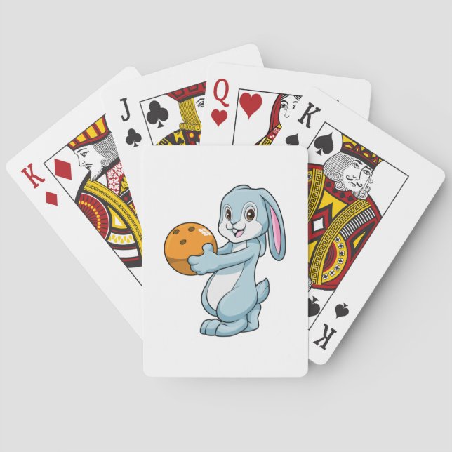Rabbit at Bowling with Bowling ball Poker Cards (Back)
