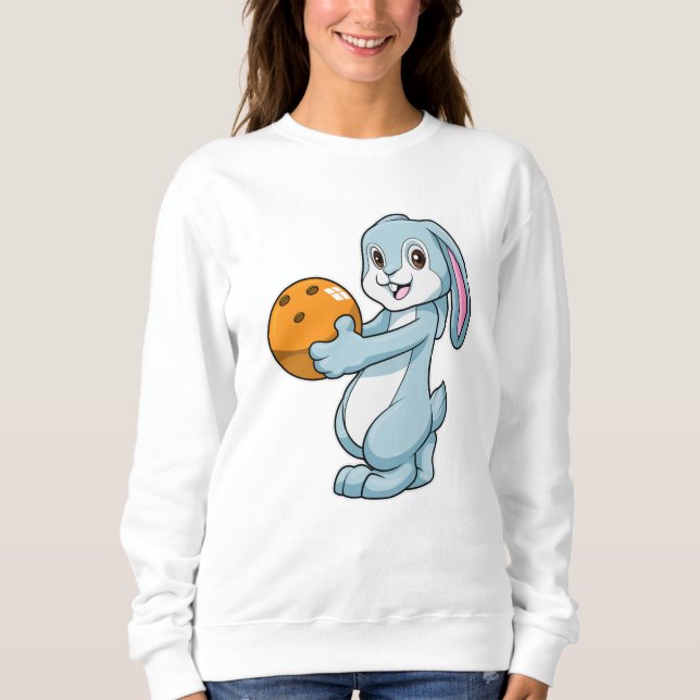 Rabbit at Bowling with Bowling ball Sweatshirt (Front)