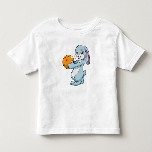 Rabbit at Bowling with Bowling ball Toddler T-shirt (Front)