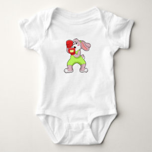 Rabbit at Boxing with Boxing gloves Baby Bodysuit