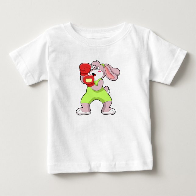 Rabbit at Boxing with Boxing gloves Baby T-Shirt (Front)