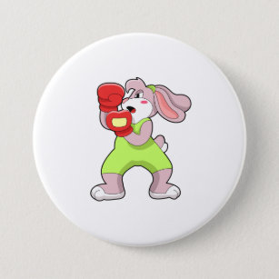 Rabbit at Boxing with Boxing gloves Button