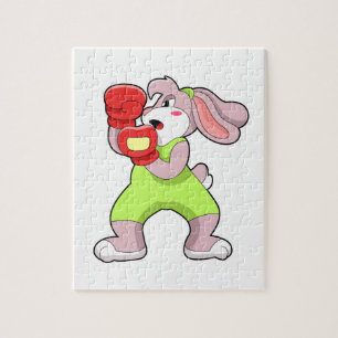 Rabbit at Boxing with Boxing gloves Jigsaw Puzzle
