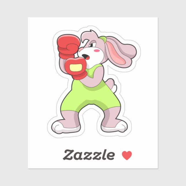 Rabbit at Boxing with Boxing gloves Sticker (Sheet)