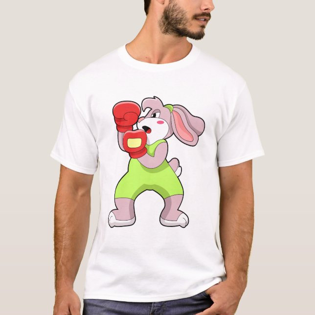 Rabbit at Boxing with Boxing gloves T-Shirt (Front)