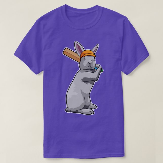 Rabbit at Cricket with Cricket bat1  T-Shirt (Design Front)