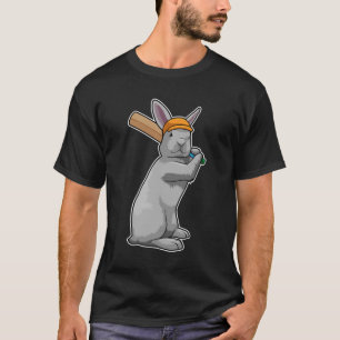 Rabbit at Cricket with Cricket bat T-Shirt