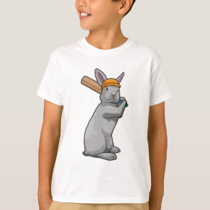 Rabbit at Cricket with Cricket bat T-Shirt