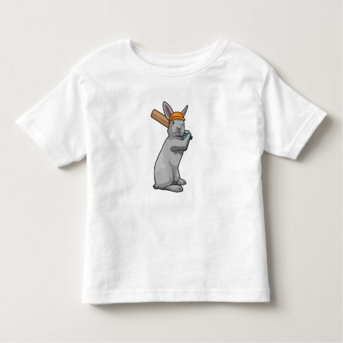 Rabbit at Cricket with Cricket bat Toddler T_shirt