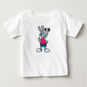 Rabbit at Fitness with Dumbbell Baby T-Shirt