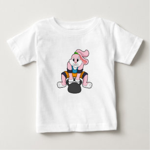 Rabbit at Fitness with Dumbbell.PNG Baby T-Shirt