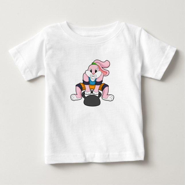 Rabbit at Fitness with Dumbbell.PNG Baby T-Shirt (Front)
