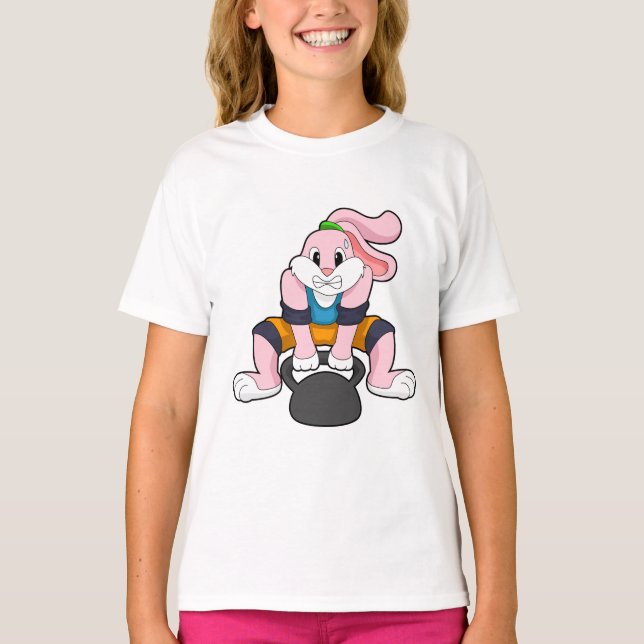 Rabbit at Fitness with Dumbbell.PNG T-Shirt (Front)