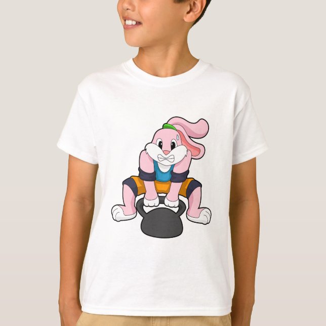 Rabbit at Fitness with Dumbbell.PNG T-Shirt (Front)