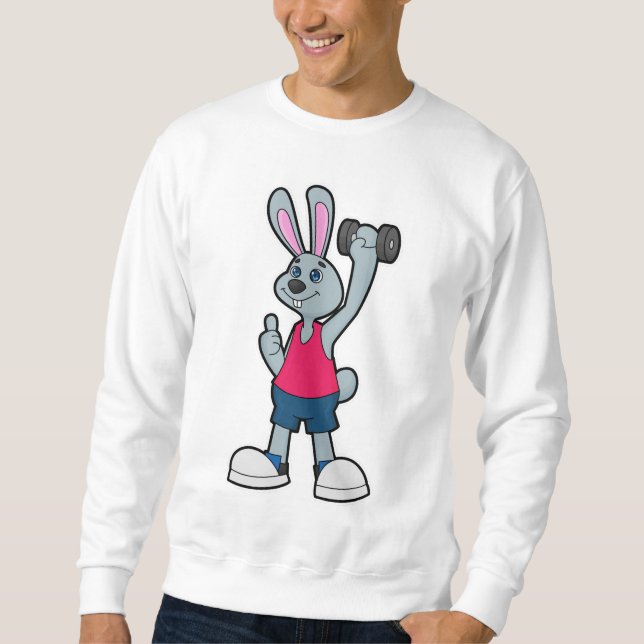 Rabbit at Fitness with Dumbbell Sweatshirt (Front)