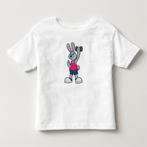 Rabbit at Fitness with Dumbbell Toddler T_shirt