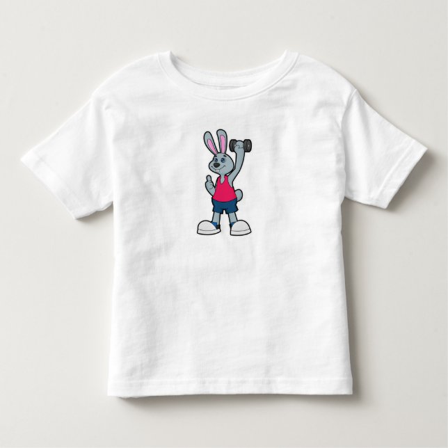 Rabbit at Fitness with Dumbbell Toddler T-shirt (Front)