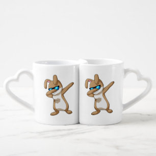 Rabbit at Hip Hop Dance Dab Coffee Mug Set