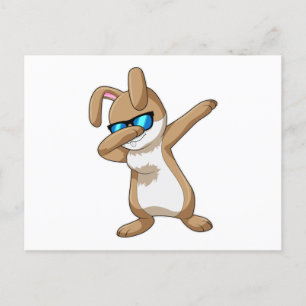 Rabbit at Hip Hop Dance Dab Postcard