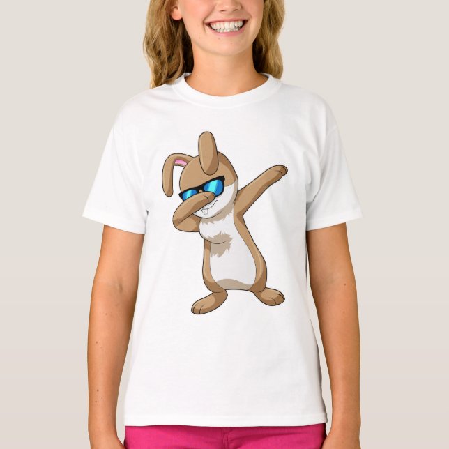 Rabbit at Hip Hop Dance Dab T-Shirt (Front)