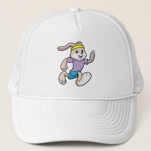Rabbit at Jogging with Headband Trucker Hat
