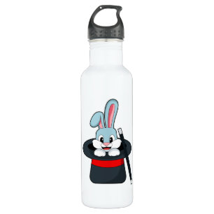 Rabbit at Magic with Wand & Hat Stainless Steel Water Bottle