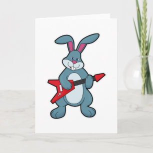 Rabbit at Music with Guitar Card