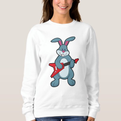 Rabbit at Music with Guitar Sweatshirt
