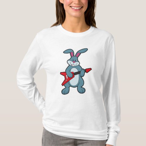 Rabbit at Music with Guitar T_Shirt